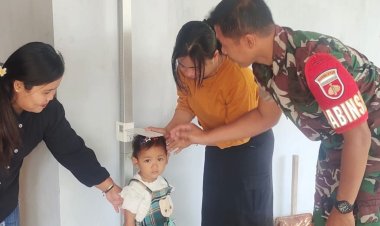 Babinsa Sragen Pantau Balita di Posyandu Nusa Indah, Cegah Stunting