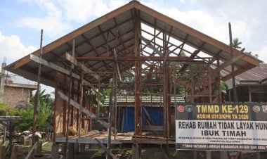 Setengah Jalan Menuju Hunian Layak, RTLH Ibu Timah di Desa Pangkalan Terap Capai Progres 50 Persen